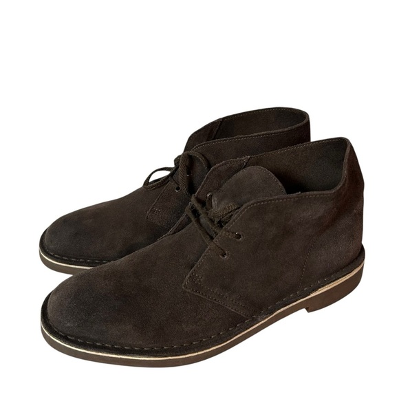 clarks mens bushacre 2 chukka boots Brown Suede Size 10 M - Picture 1 of 9